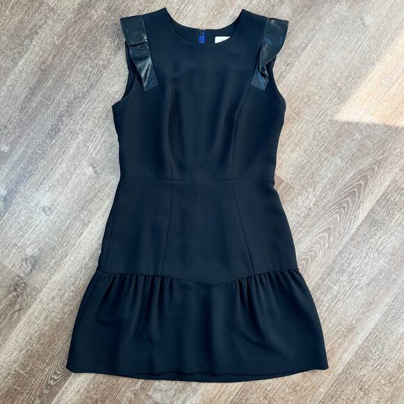 Sandro Black Ruffle Sleeveless Mini Dress Date Night Business - Picture 1 of 8